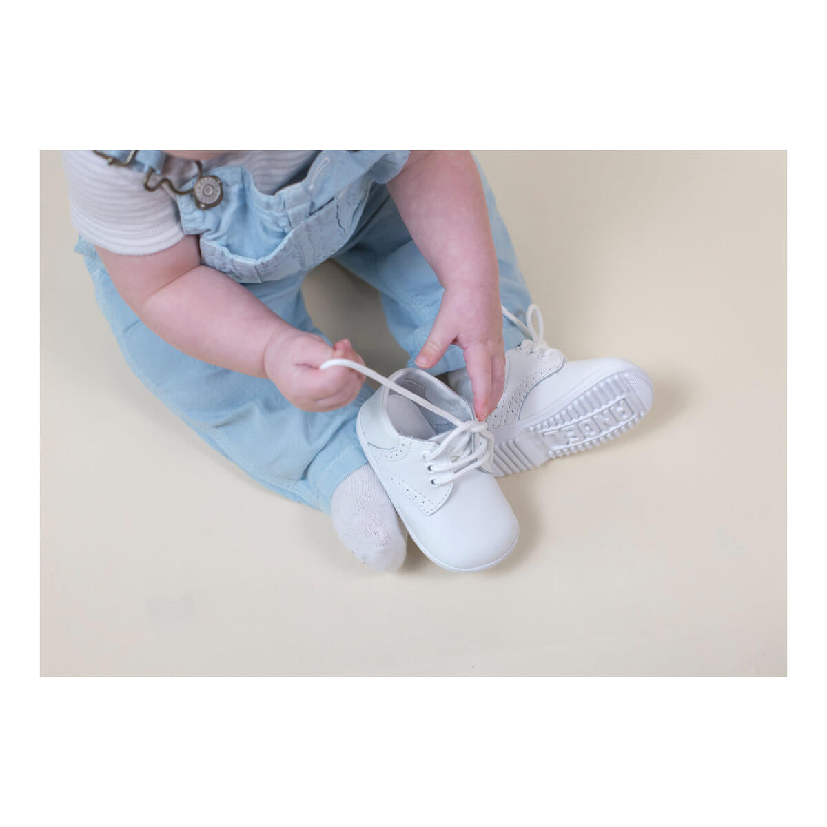 James Boy's White Leather Shoe