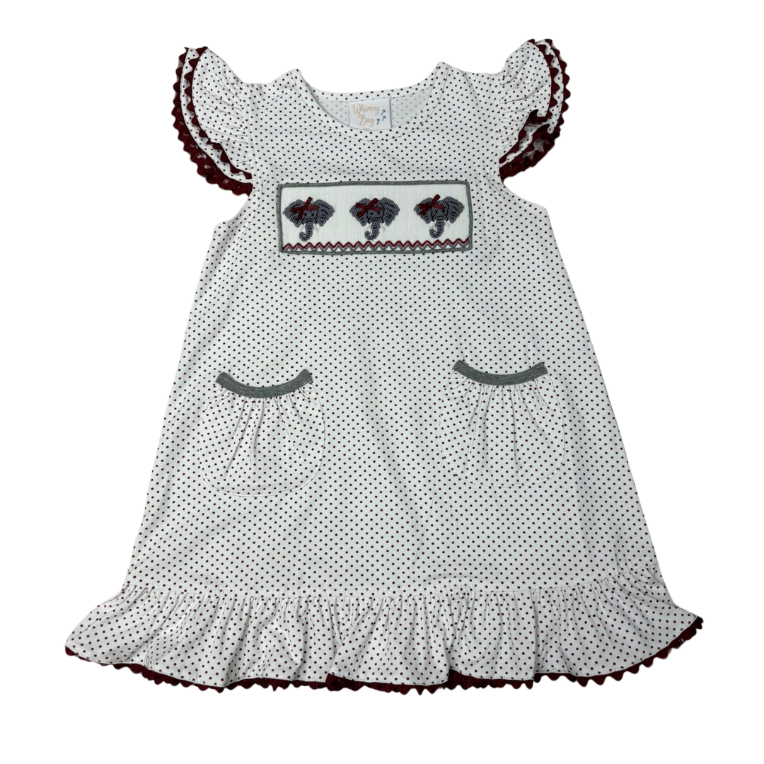 Smocked Elephant Dress