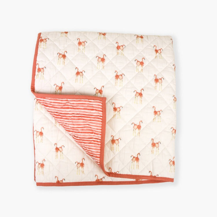 LITTLES Flamingo Quilted Blanket