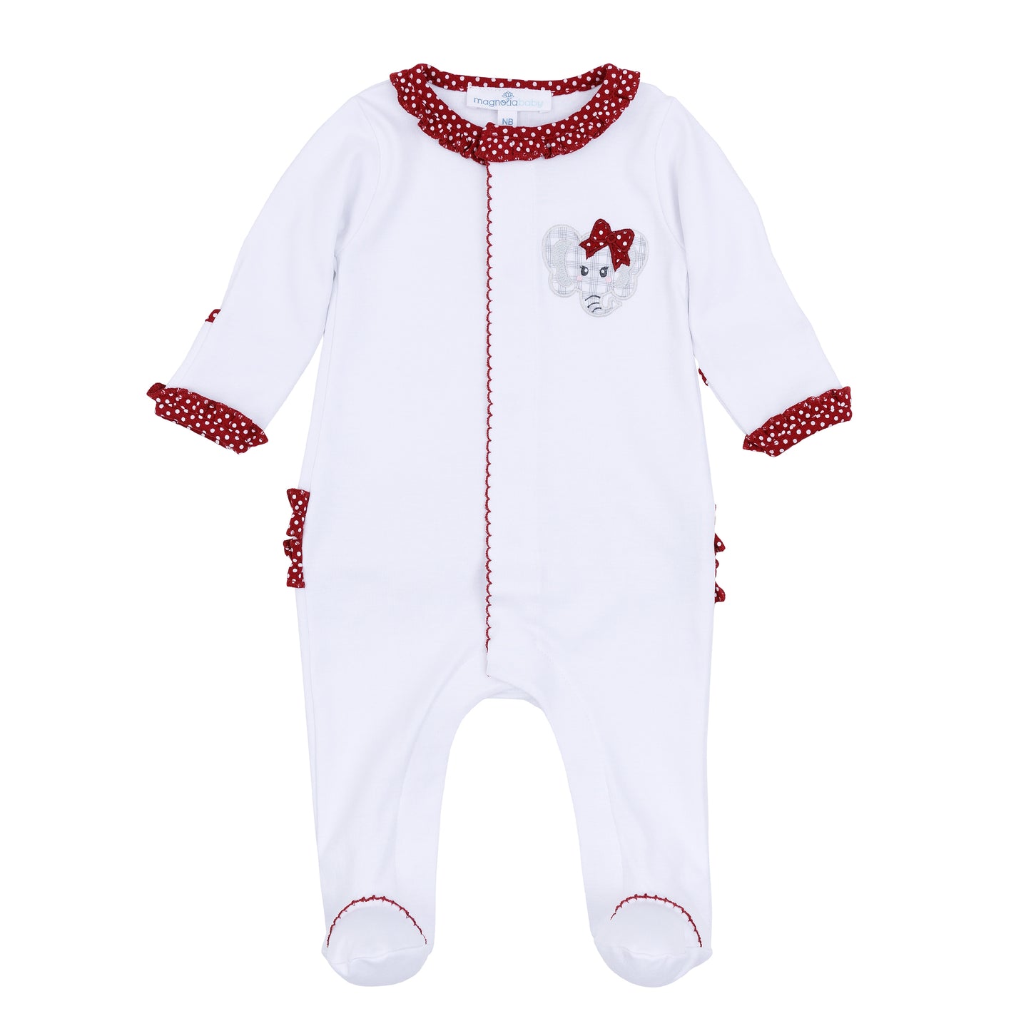Crimson Cutie Ruffle Footie