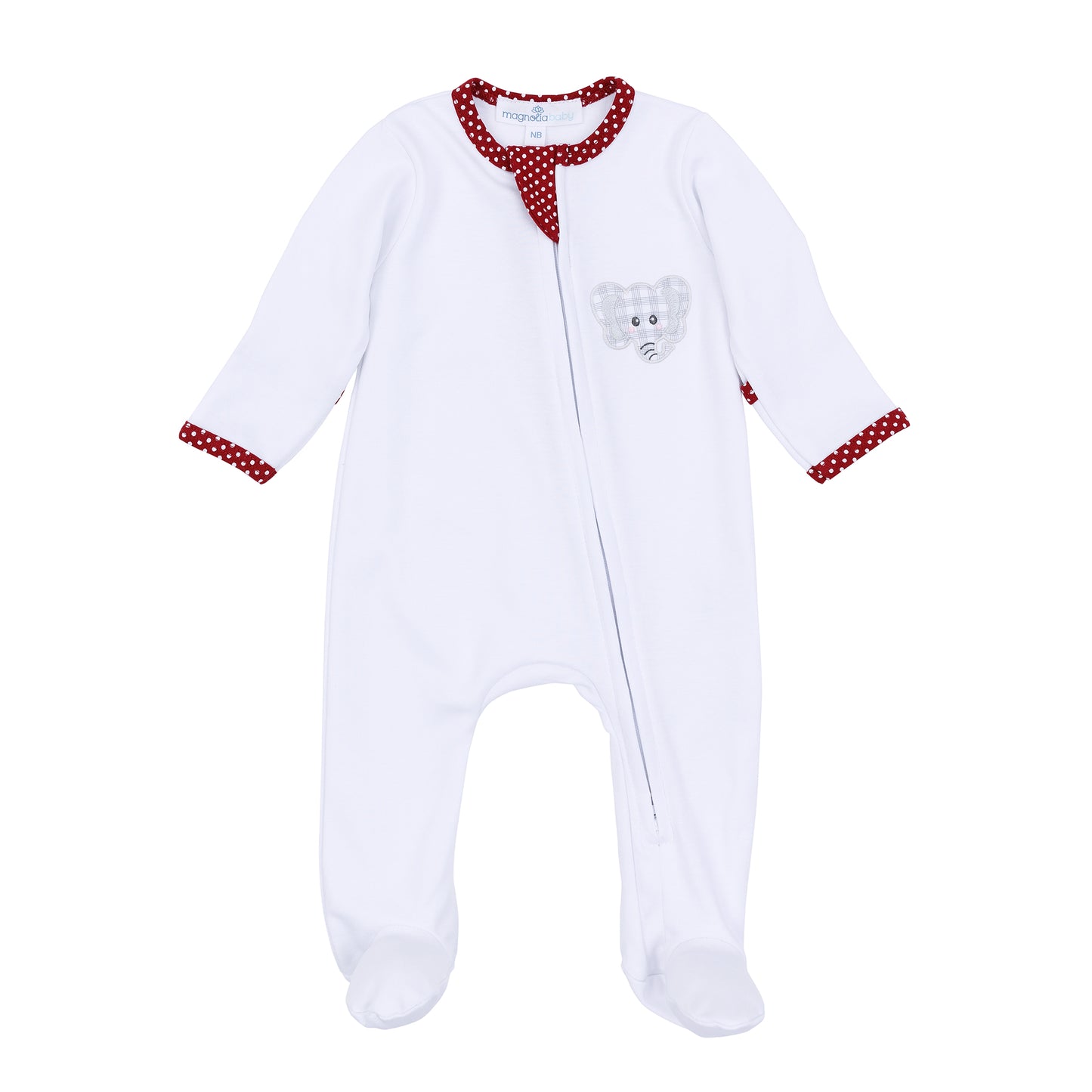 Crimson Cutie Zipper Footie