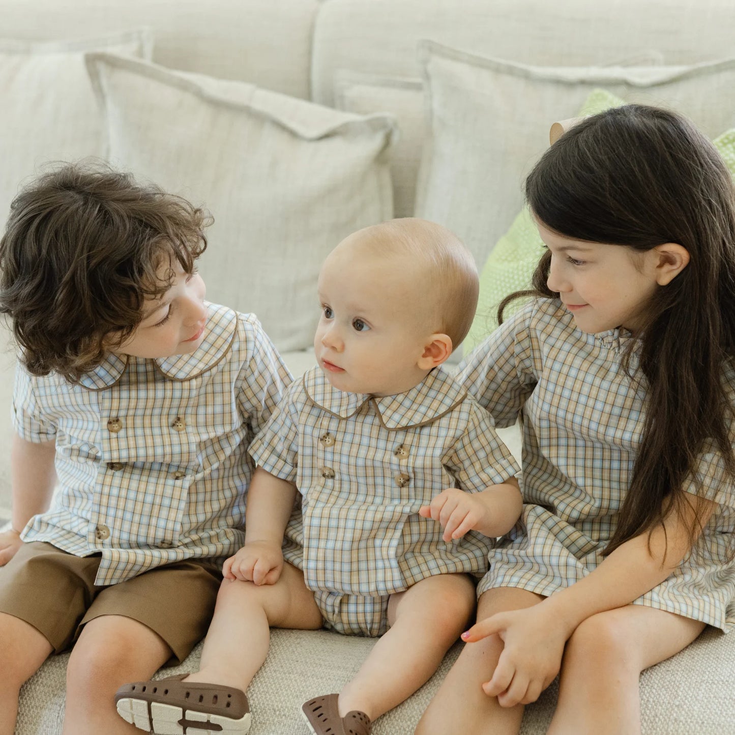 Pecan Plaid Dressy Short Set