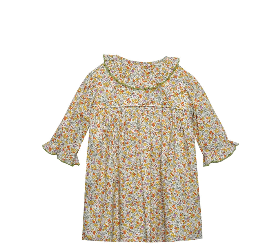 Yellow Flower Drew Dress