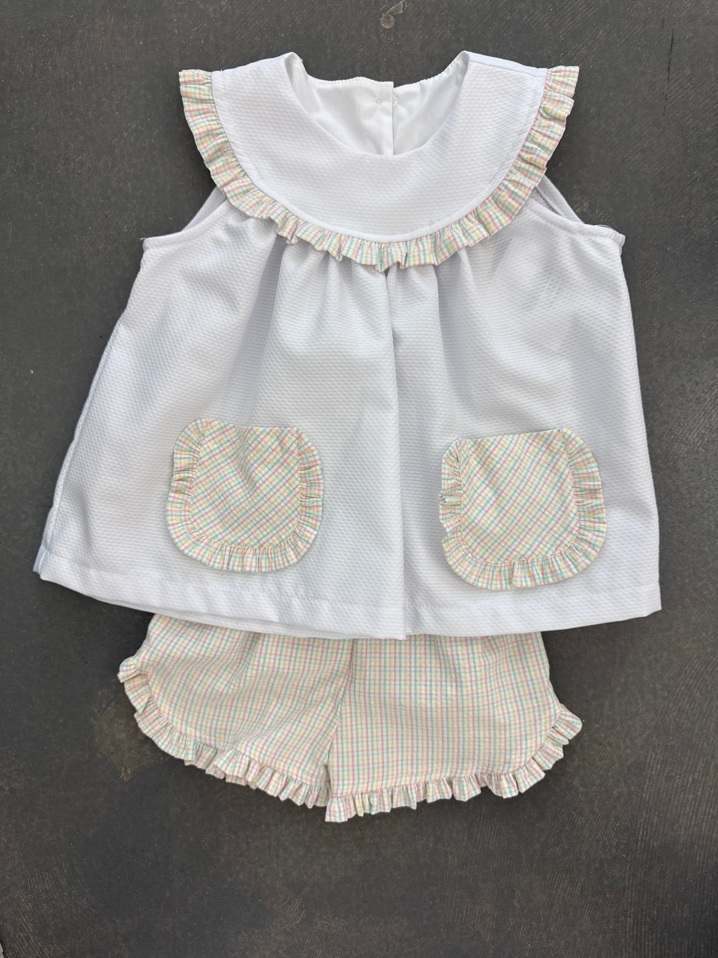 Pastel Plaid Short Set