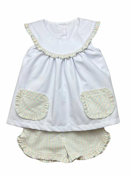 Pastel Plaid Short Set