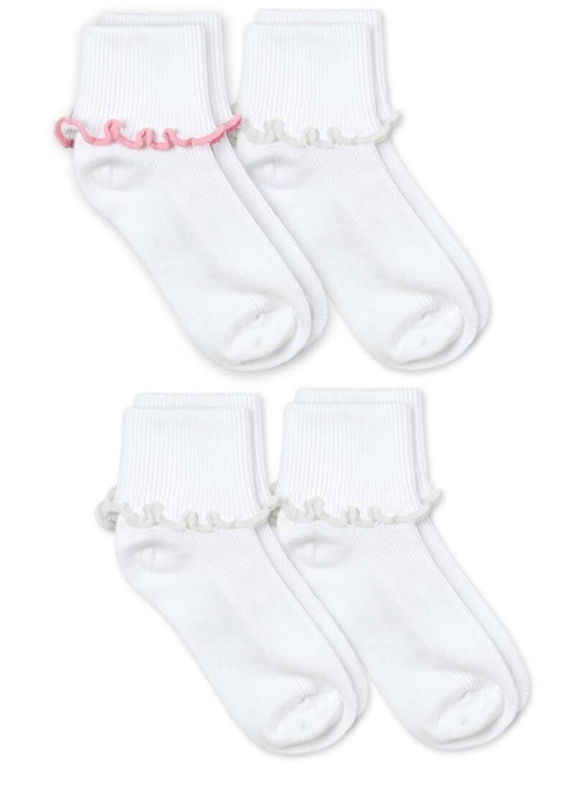 Ripple Edge Smooth Toe Turn Cuff Socks- 2221