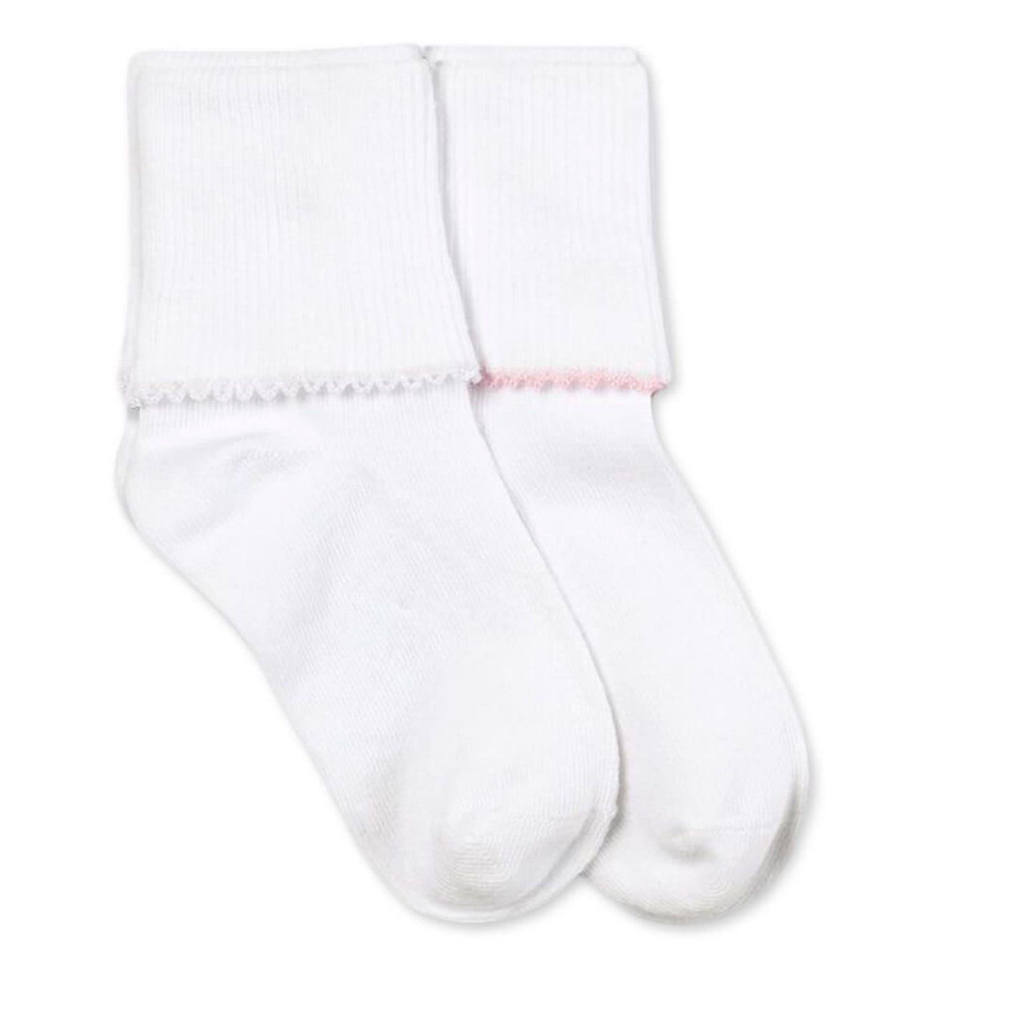 Smooth Toe Tatted Edge Turn Cuff Socks- 2111