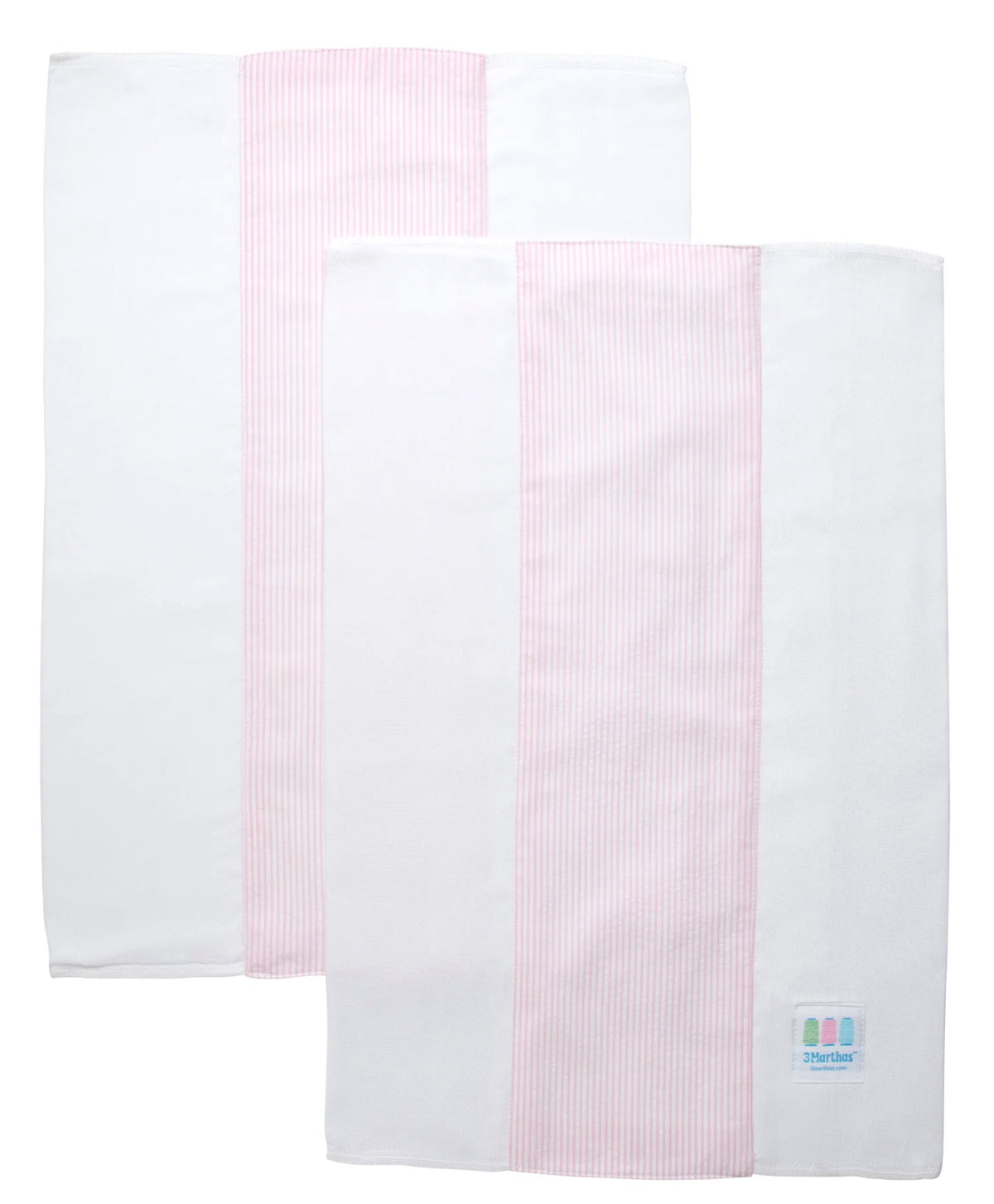 Seersucker Set of 2 Burps- Pink