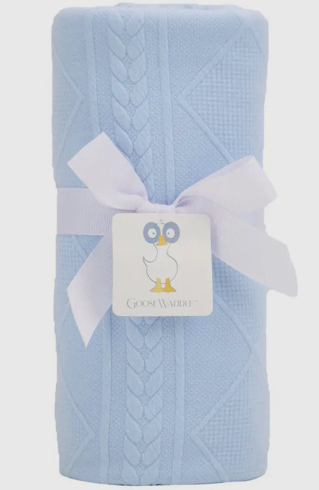 Knit Baby Blanket- Blue