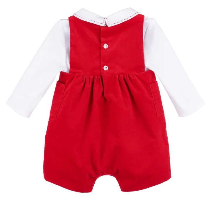 Holly Jolly Velvet Overall