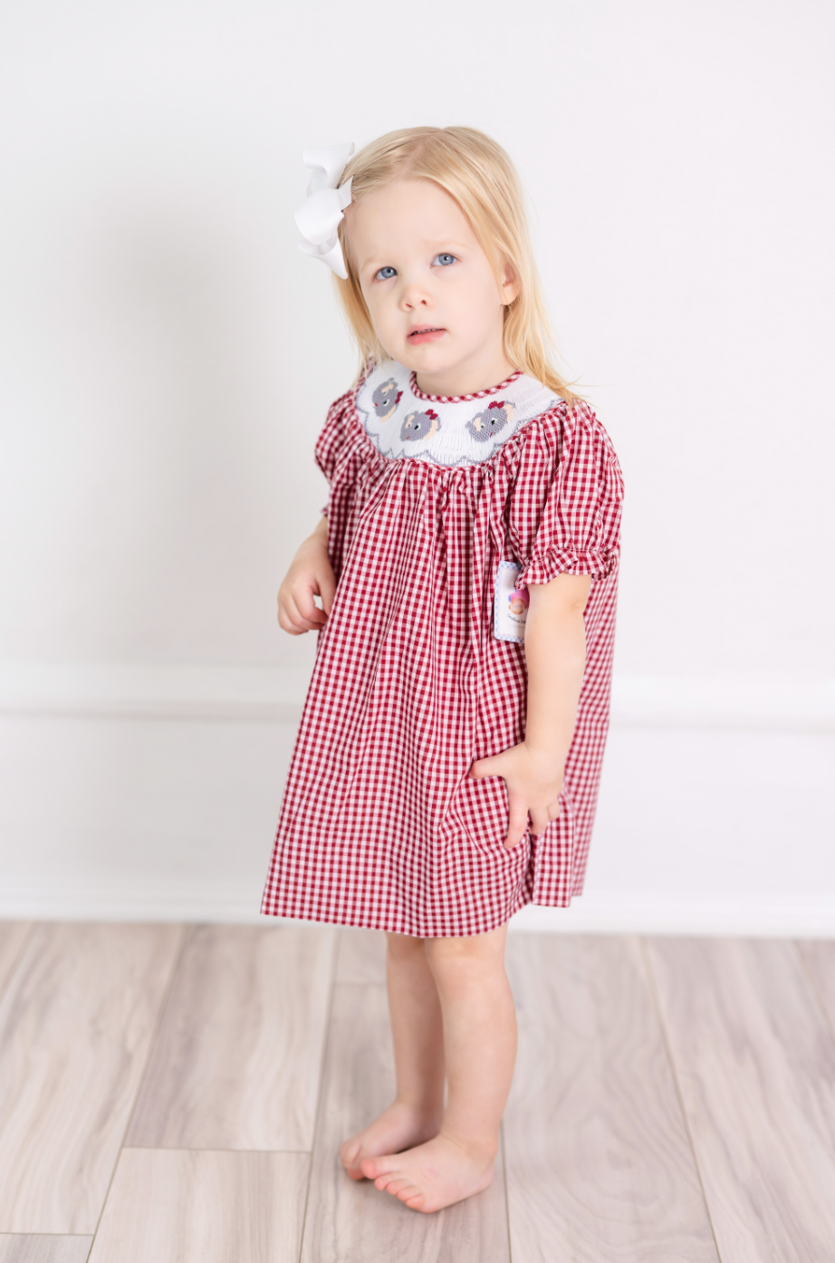 Elephant Smocked Bishop Dress