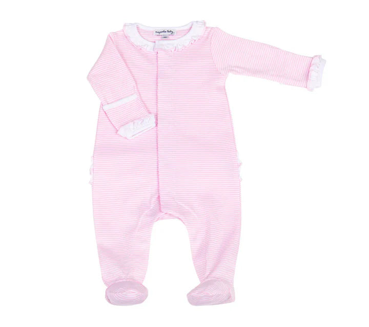 Pink Stripe Footie 6M