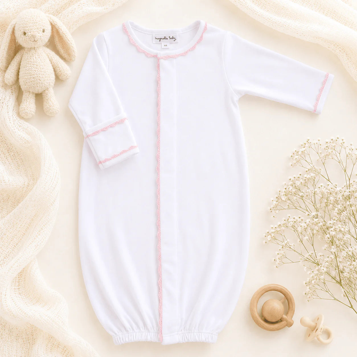 Baby Joy Crochet Trim Converter Gown