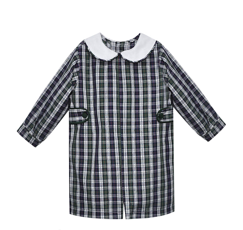 Plaid Train Rowan Boy Romper