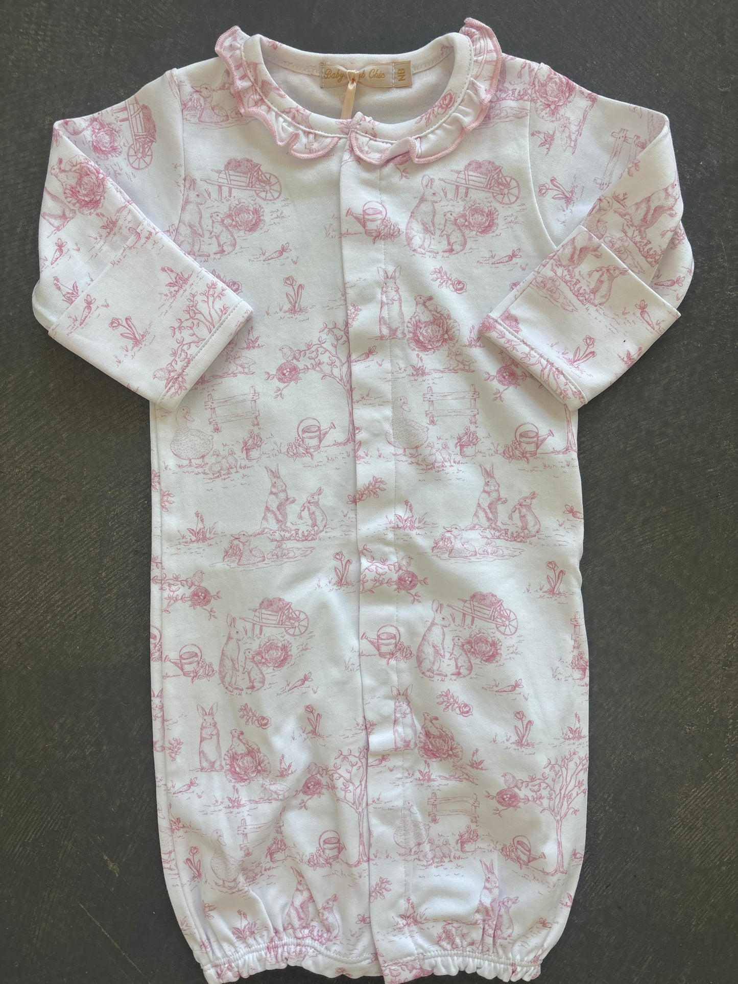 Pink Toile Bunnies Conv. Gown