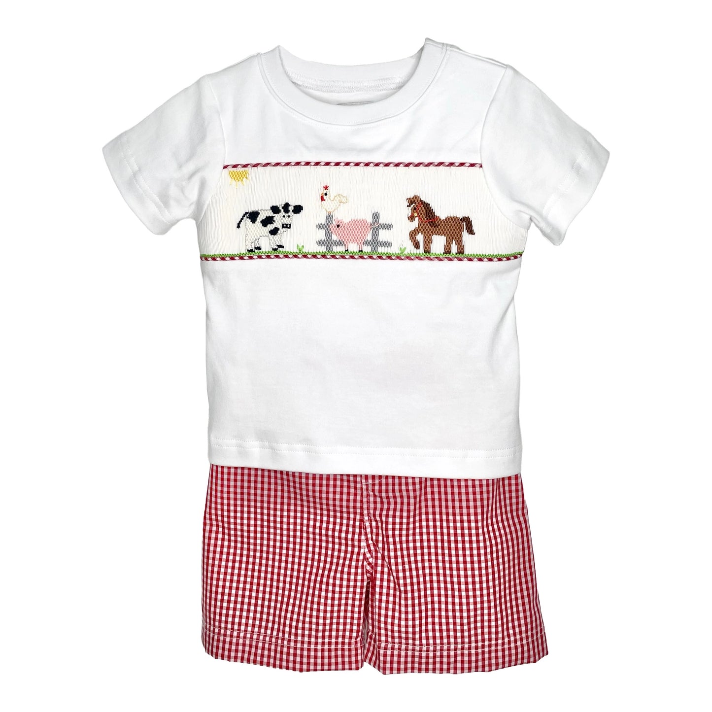 Smocked Farm Short Set