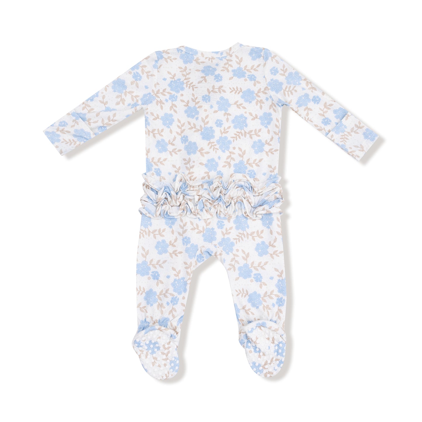 Baby Blue Floral Footie
