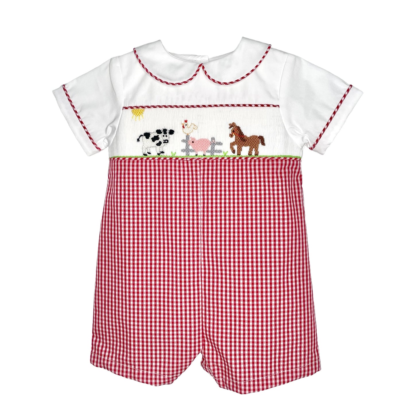 Smocked Farm Romper