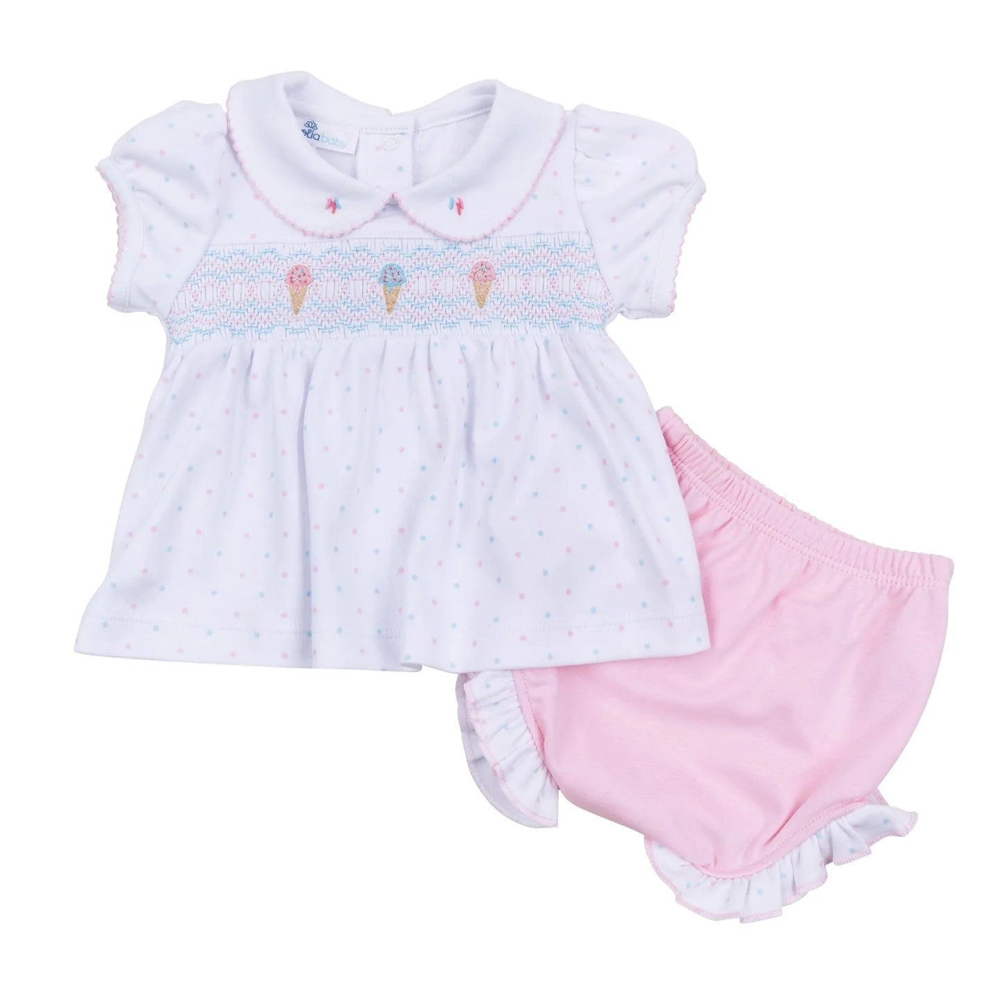 Ice Cream Smocked Diaper Set