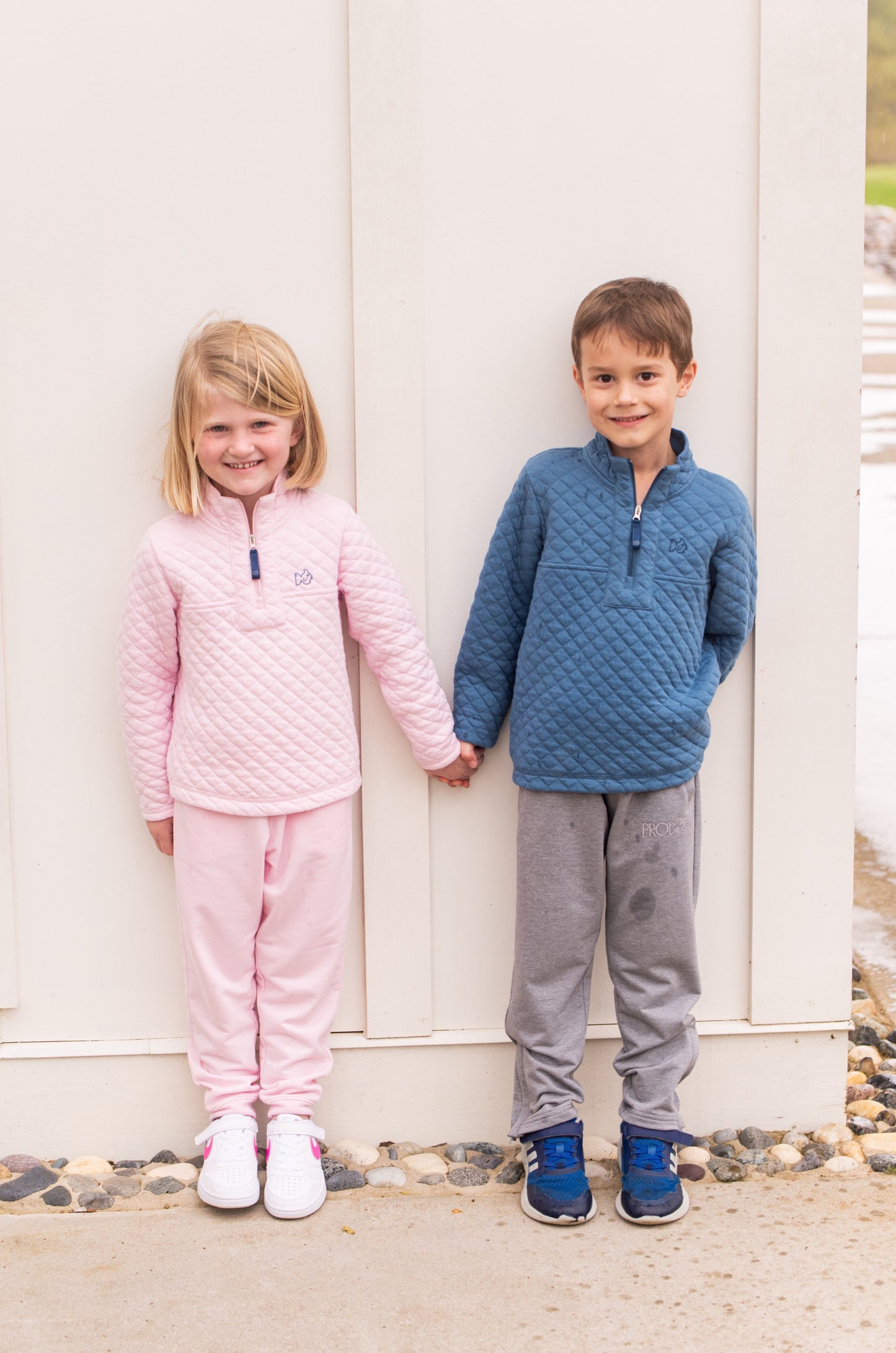 Girls Quilted Zip Pullover