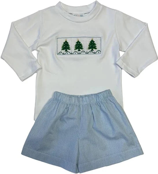 Tom Smocked Christmas Short Set