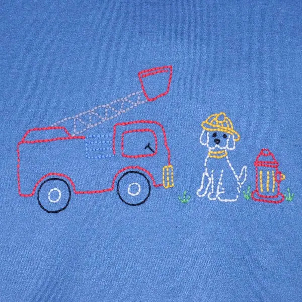 Houston Dog with Firetruck Shirt 18M