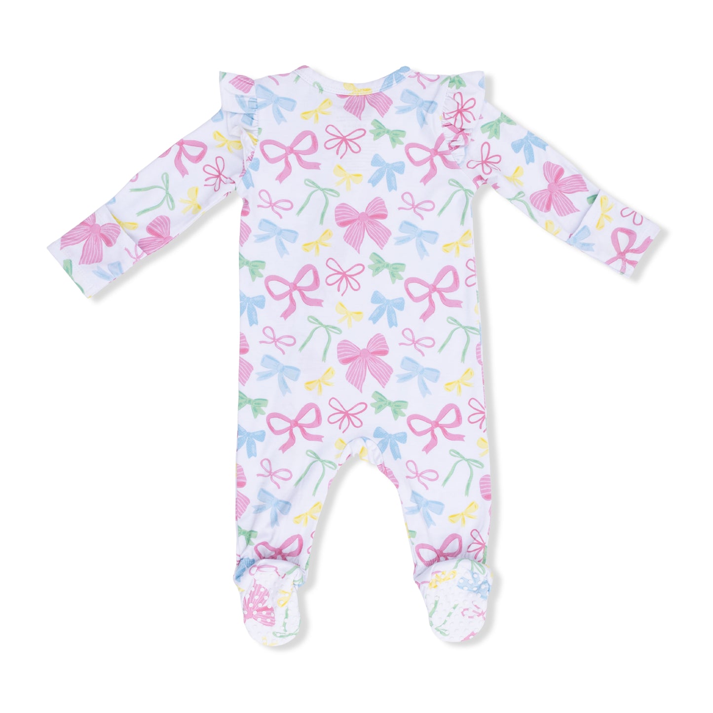 Sweet Bows Ruffle Zipper Footie