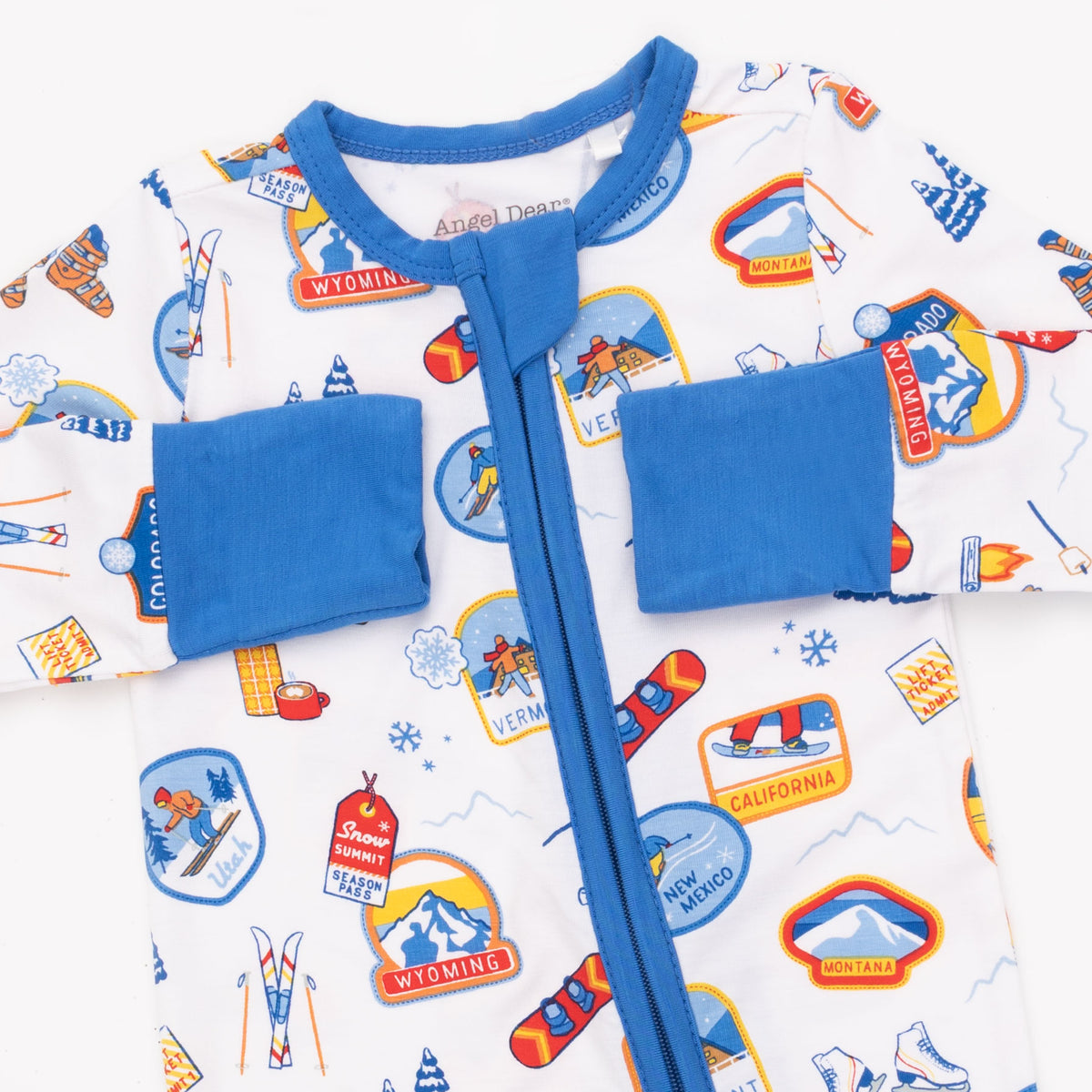 Vintage Ski Patches Zip Romper