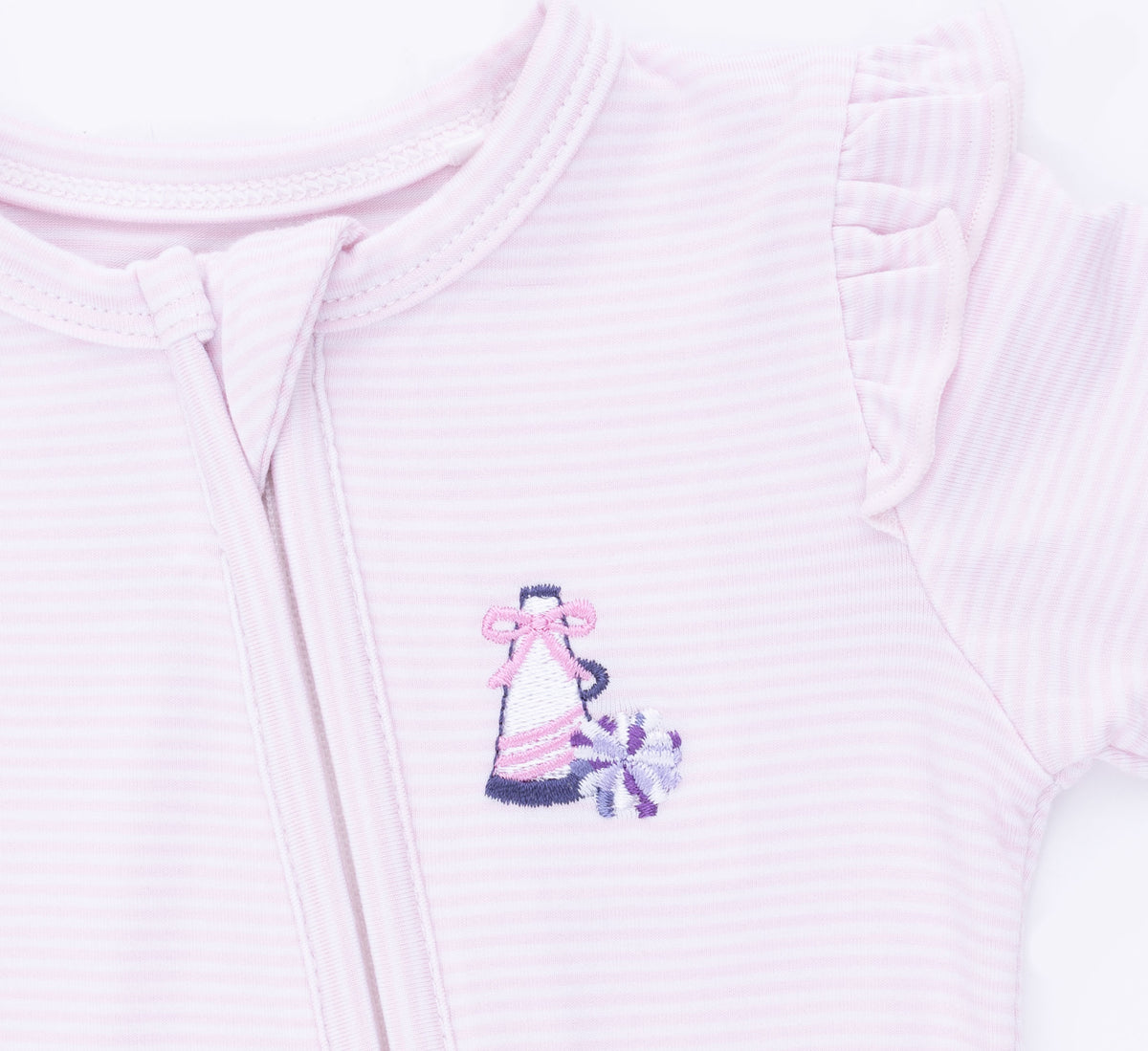 Cheer Micro Stripe Zip Footie