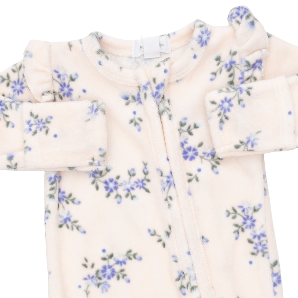Sweet Hanna Floral Velour Zip Footie