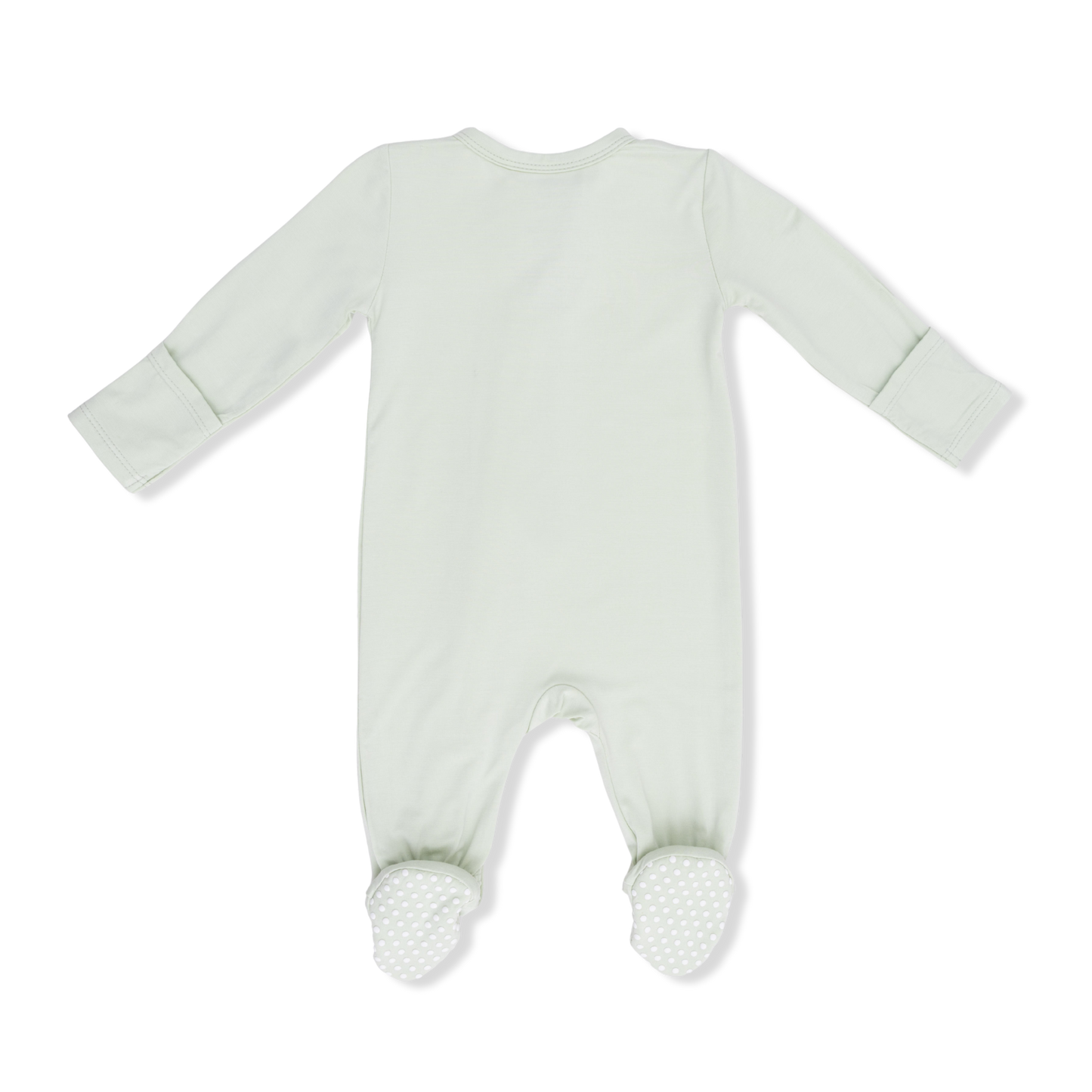 Solid Bok Choy Zipper Footie