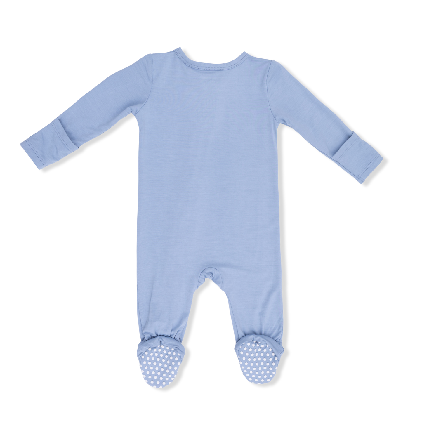 Solid Blue Fog Zipper Footie