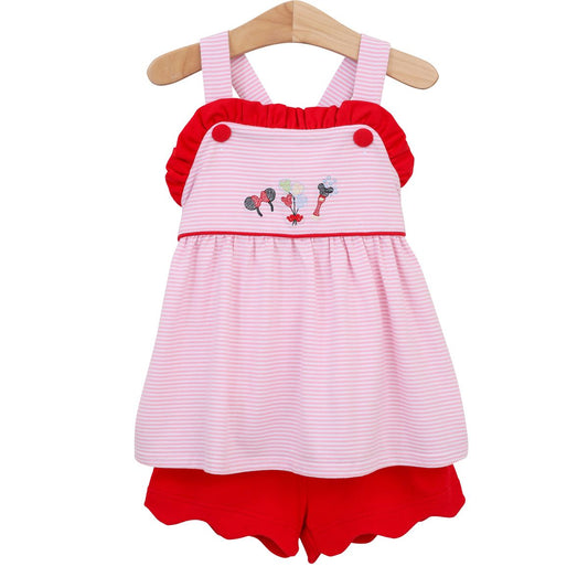 Mouse Emb Scalloped Short Set