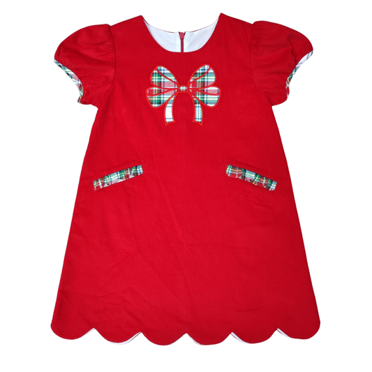 Christmas Plaid Bow Dress