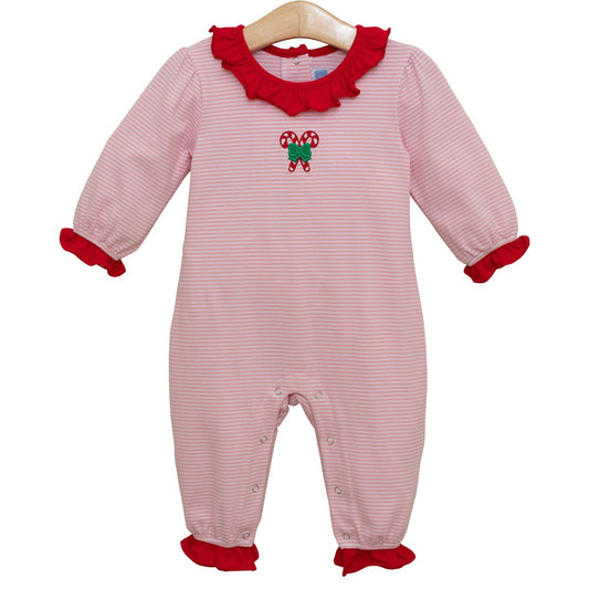 Candy Cane Ruffle Romper