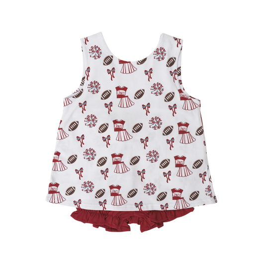 Varsity Red Bow Back Set