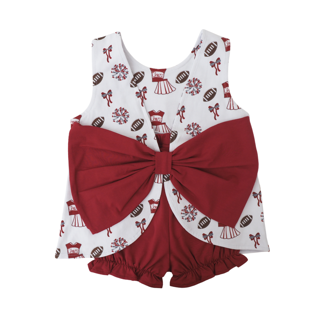 Varsity Red Bow Back Set