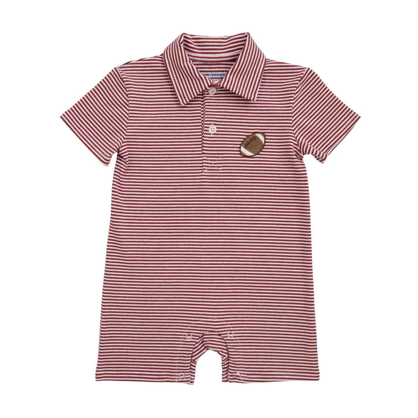 Crimson Football Polo Romper