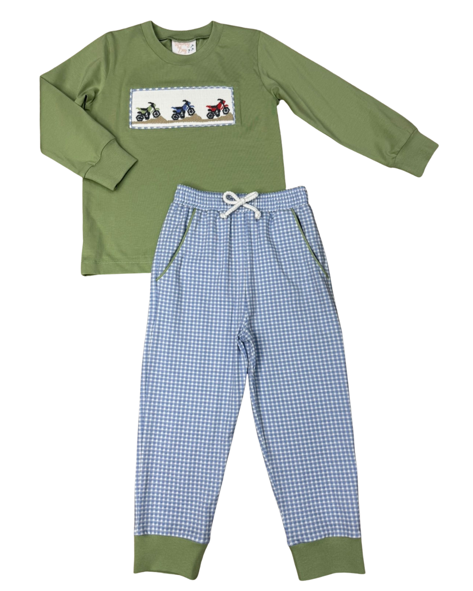 Motocross Smocked Jogger Pant Set
