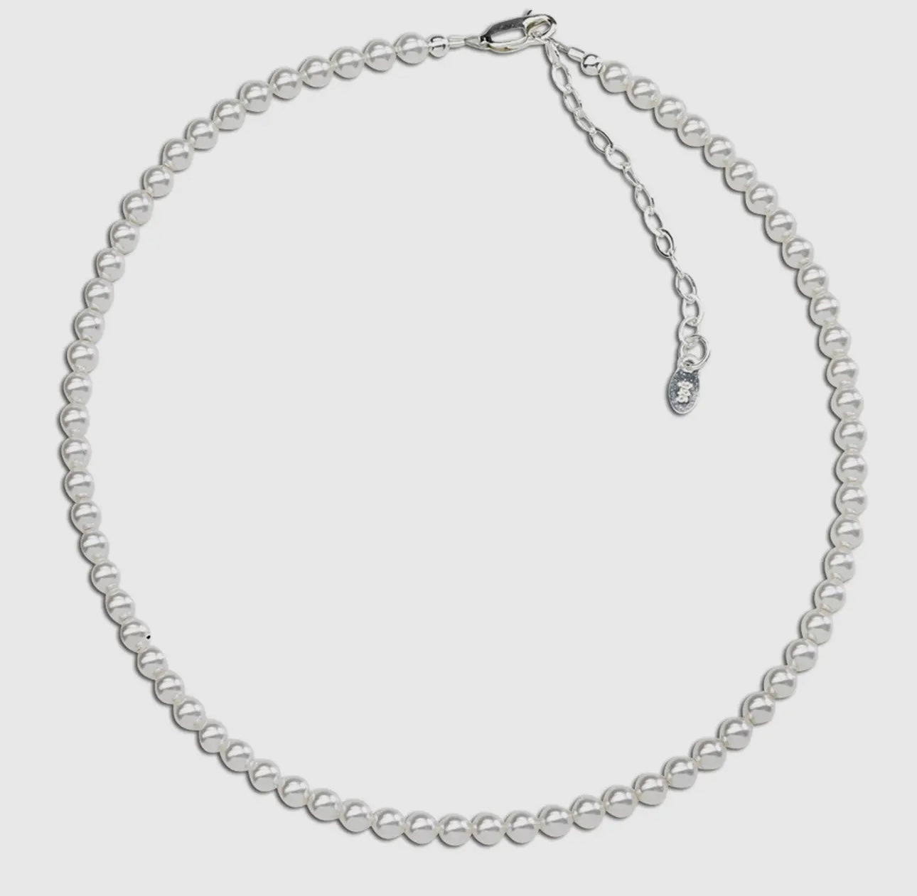 Sterling Sliver Strand of Pearls Necklace