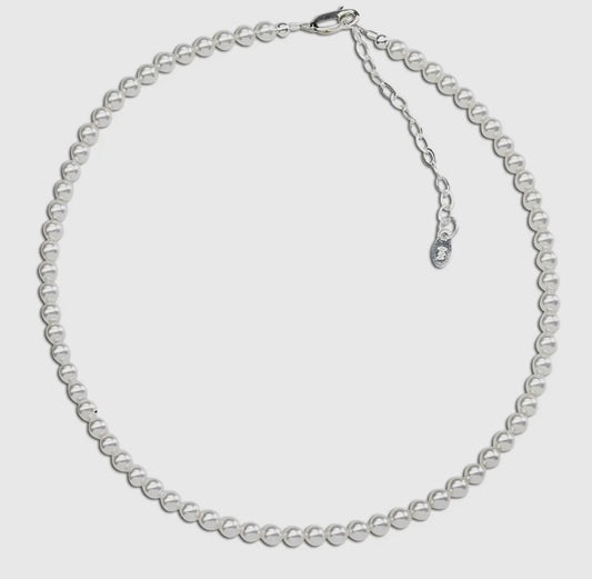 Sterling Sliver Strand of Pearls Necklace