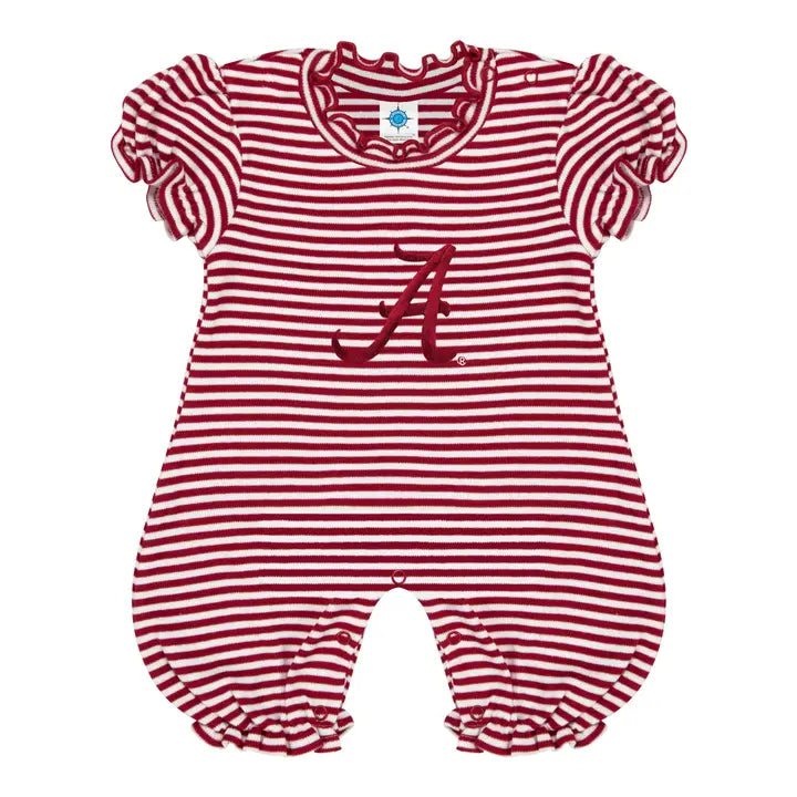 Alabama Stripe Ruffle Romper