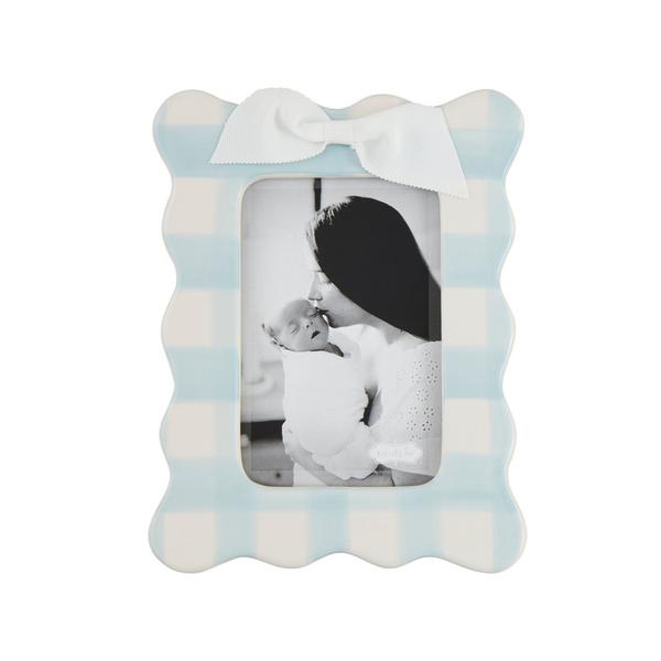 Gingham Blue Bow Frames