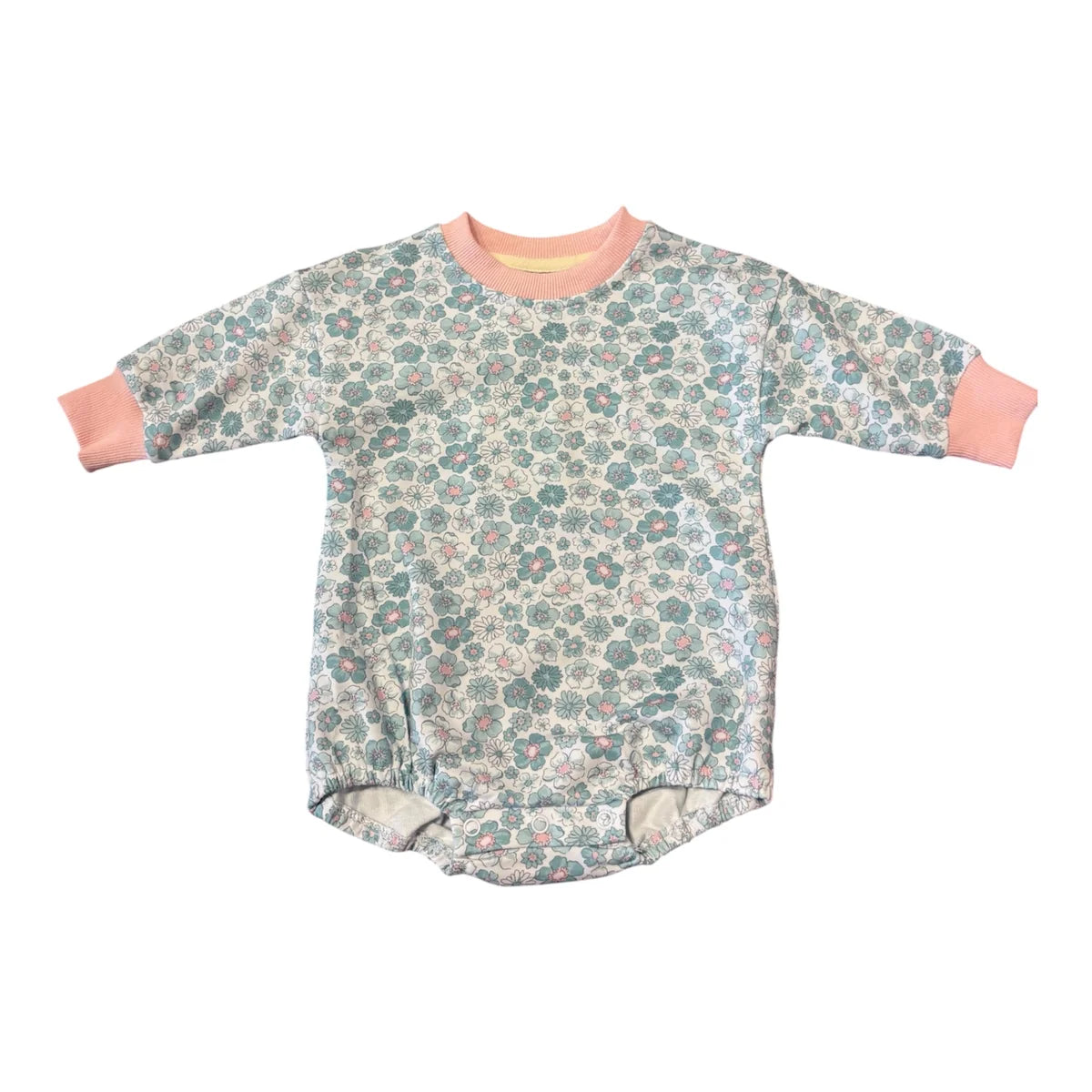 Ice Blue Floral Sweatshirt Bubble