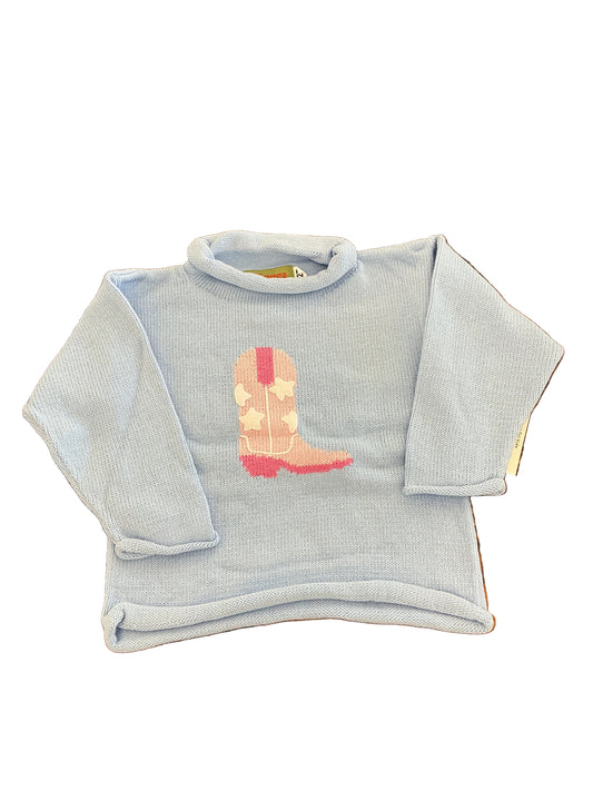 Cowgirl Boot Roll Neck Sweater