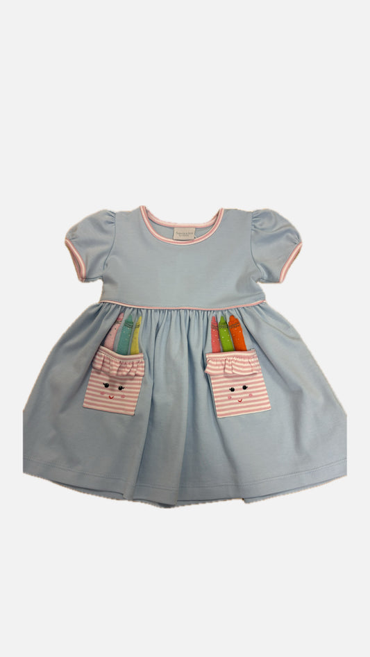 Kitty Krayon Dress with Pockets
