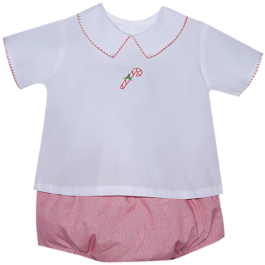 Bailey Candy Cane Diaper Set