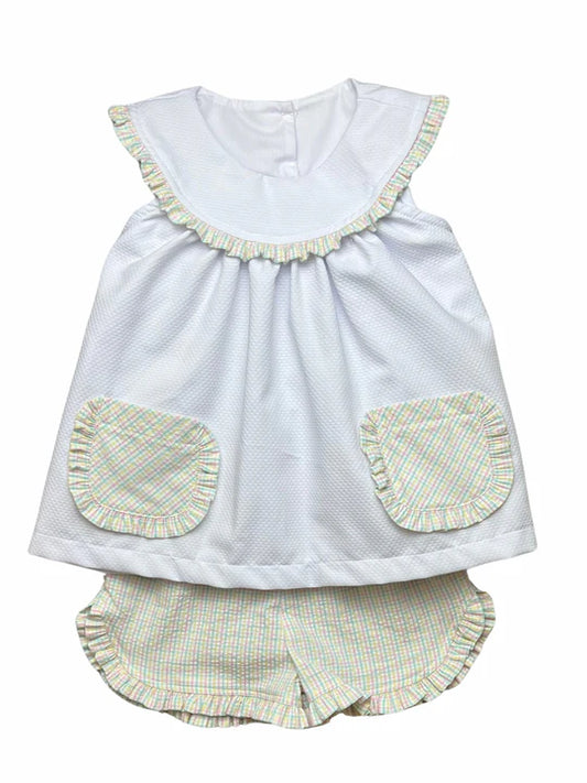 Pastel Plaid Short Set