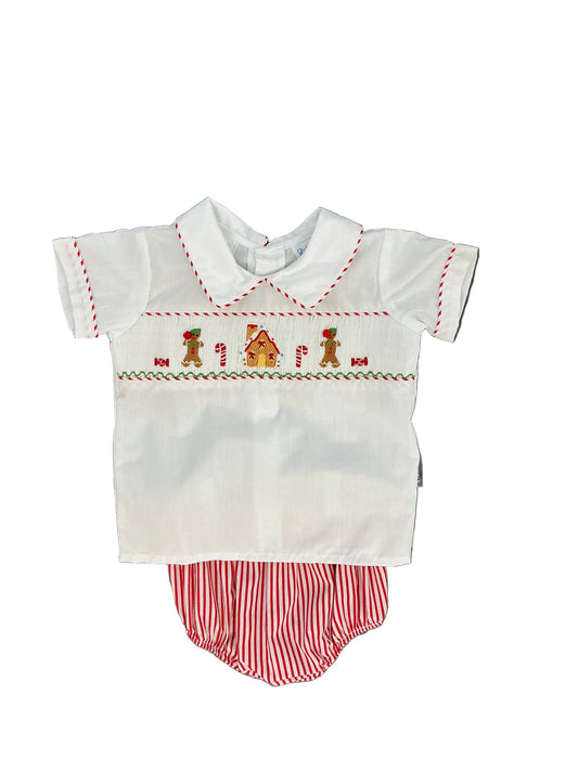 Gingerbread Smocked Bloomer Set