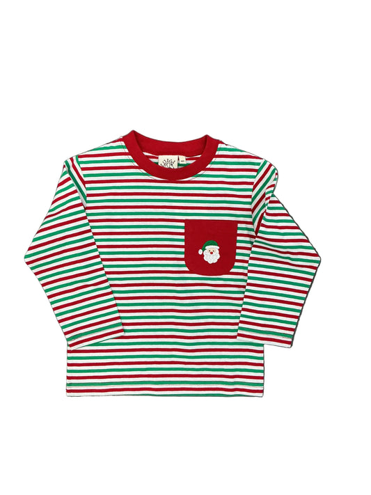 Stripe Santa Pocket Tee
